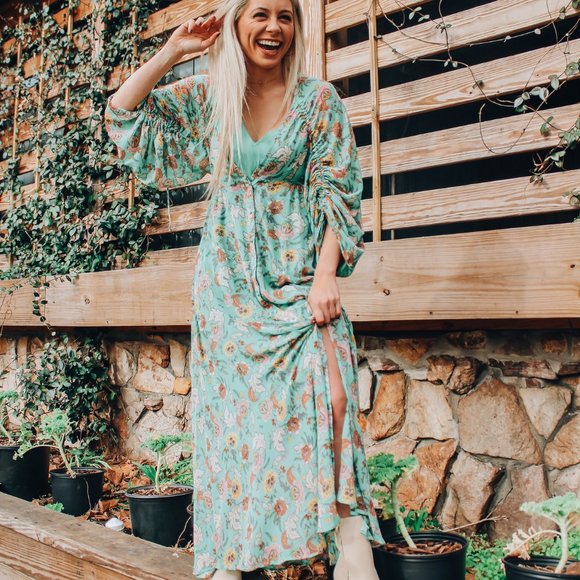 NWT FREE PEOPLE Earthfolk Maxi Dress - Picture 2 of 7